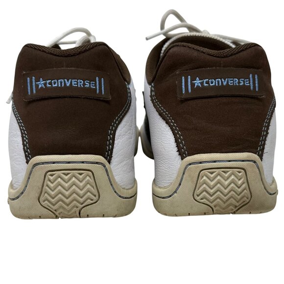 Converse Womens All Star Brown White Leather Lace Up Sneakers 5W445 Size 10 - Picture 4 of 13